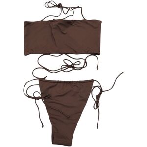 NWT Riot Swim Two Piece Bikini Ila Top And Bixi Bottom Medium Chocolate